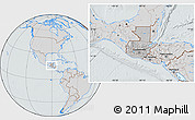 Gray Location Map of Guatemala, lighten, semi-desaturated, hill shading