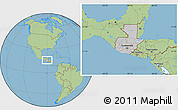 Gray Location Map of Guatemala, savanna style outside