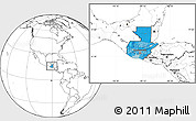 Political Location Map of Guatemala, blank outside