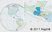 Political Location Map of Guatemala, lighten