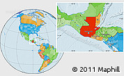 Political Location Map of Guatemala