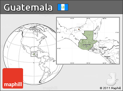 Savanna Style Location Map of Guatemala, blank outside, hill shading inside