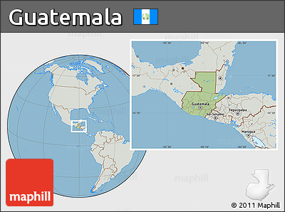 Savanna Style Location Map of Guatemala, lighten, semi-desaturated, land only