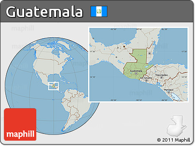Savanna Style Location Map of Guatemala, lighten, semi-desaturated, land only