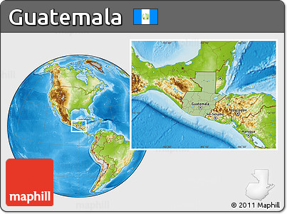 Savanna Style Location Map of Guatemala, physical outside
