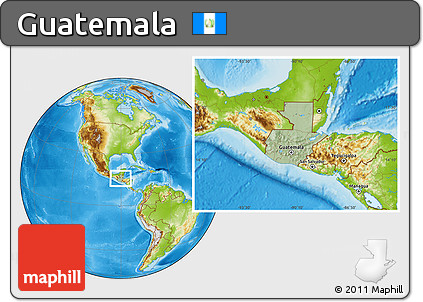 Savanna Style Location Map of Guatemala, physical outside, hill shading