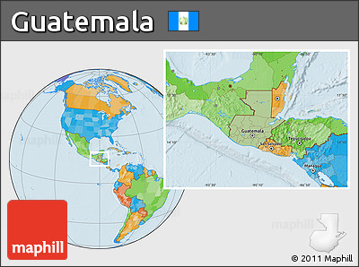 Savanna Style Location Map of Guatemala, political outside