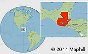 Savanna Style Location Map of Guatemala