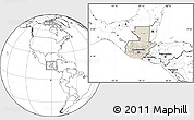 Shaded Relief Location Map of Guatemala, blank outside