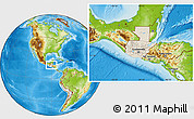 Shaded Relief Location Map of Guatemala, physical outside