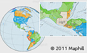 Shaded Relief Location Map of Guatemala, political outside