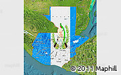 Flag Map of Guatemala, satellite outside