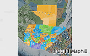 Political Map of Guatemala, darken, semi-desaturated