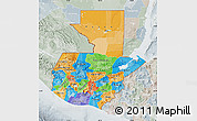 Political Map of Guatemala, lighten, semi-desaturated