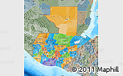 Political Map of Guatemala, semi-desaturated, land only