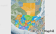 Political Map of Guatemala, semi-desaturated