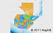 Political Map of Guatemala, single color outside