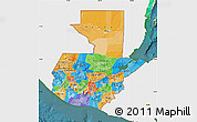 Political Map of Guatemala, single color outside, satellite sea