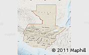 Shaded Relief Map of Guatemala, lighten