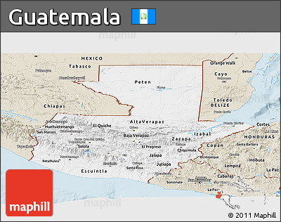 Classic Style Panoramic Map of Guatemala