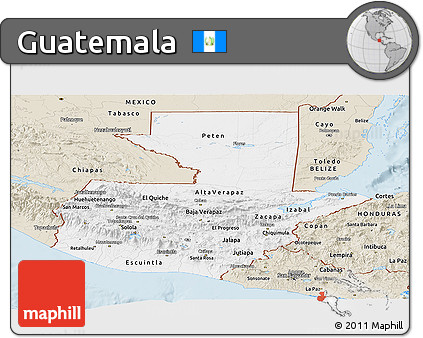 Classic Style Panoramic Map of Guatemala