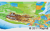 Physical Panoramic Map of Guatemala, political outside