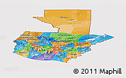 Political Panoramic Map of Guatemala, cropped outside
