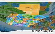 Political Panoramic Map of Guatemala, darken