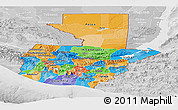 Political Panoramic Map of Guatemala, lighten, desaturated