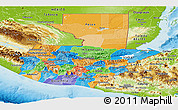 Political Panoramic Map of Guatemala, physical outside