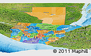 Political Panoramic Map of Guatemala, satellite outside, bathymetry sea