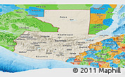 Shaded Relief Panoramic Map of Guatemala, political outside