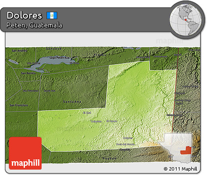 Physical 3D Map of Dolores, darken