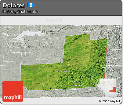 Satellite 3D Map of Dolores, lighten, semi-desaturated