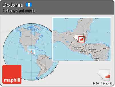 Gray Location Map of Dolores, highlighted parent region