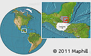 Satellite Location Map of Dolores, highlighted country, highlighted parent region