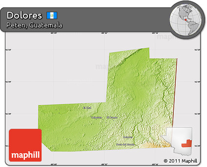 Physical Map of Dolores, cropped outside