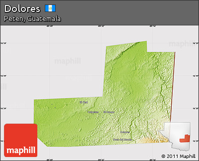 Physical Map of Dolores, cropped outside