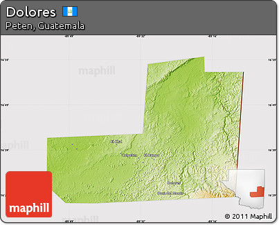 Physical Map of Dolores, cropped outside