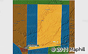 Political 3D Map of Flores, darken