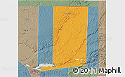 Political 3D Map of Flores, semi-desaturated