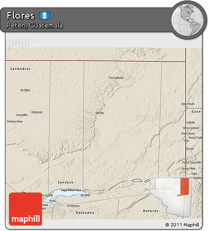 Shaded Relief 3D Map of Flores