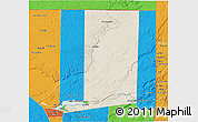 Shaded Relief 3D Map of Flores, political outside