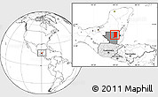 Blank Location Map of Flores, highlighted country, highlighted parent region