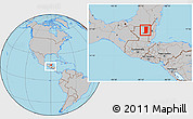 Gray Location Map of Flores, within the entire country