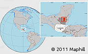 Gray Location Map of Flores, highlighted country, highlighted parent region