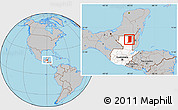 Gray Location Map of Flores, highlighted country