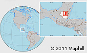 Gray Location Map of Flores, highlighted parent region, within the entire country