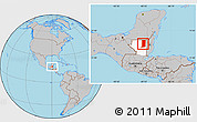 Gray Location Map of Flores, highlighted parent region