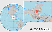 Gray Location Map of Flores